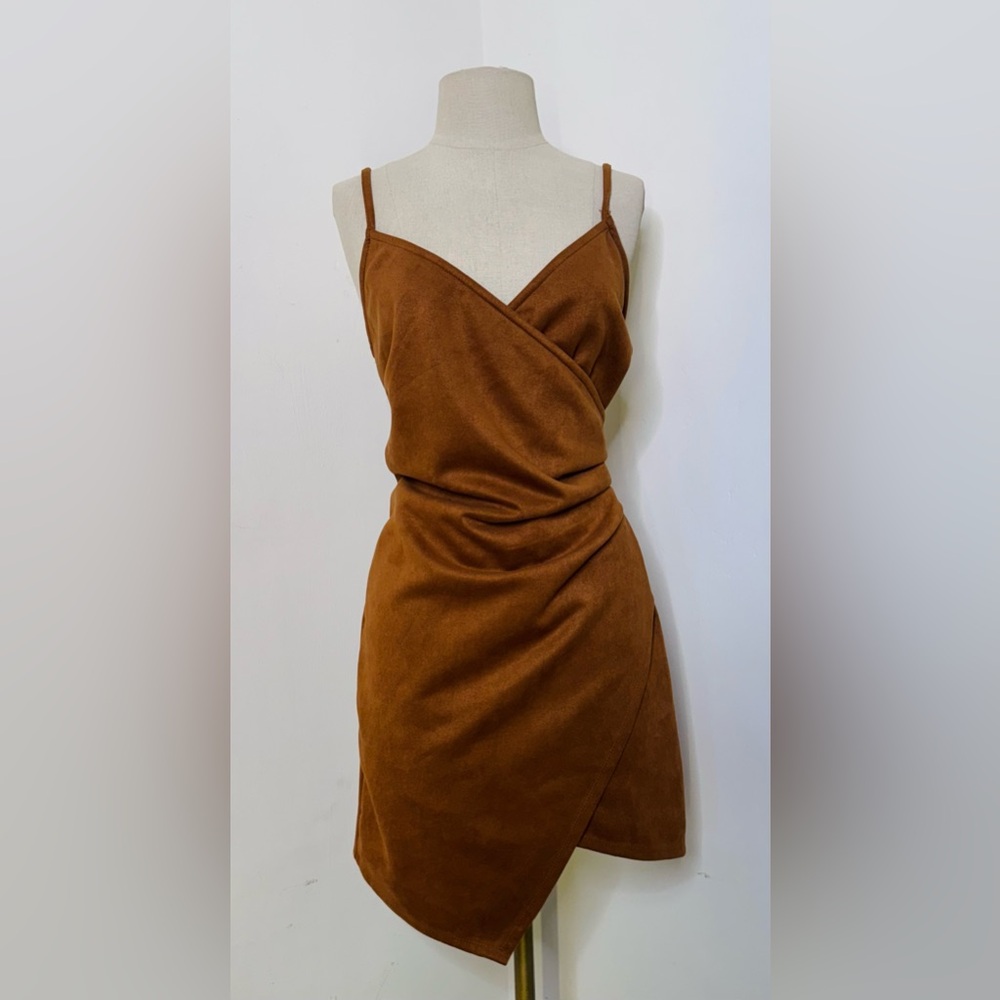 Elegant Brown Wrap Dress